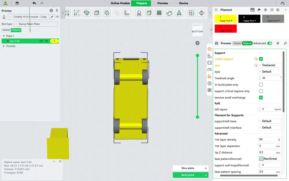 Mô Hình Xe Taxi Vàng 3D Đẹp Mắt - Image 5