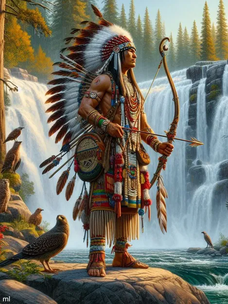 Tượng Chiến Binh Da Đỏ "Chief of the Cascades" - Mô hình 3D độc đáo - Image 2