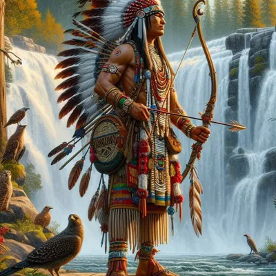 Tượng Chiến Binh Da Đỏ "Chief of the Cascades" - Mô hình 3D độc đáo