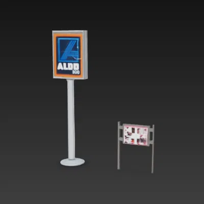 Mô Hình Biển Quảng Cáo ALDI Tỉ Lệ 1/87 Cho Diorama