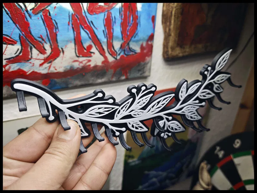 Móc treo tường nhánh lá cho phụ kiện/vòng cổ/chìa khóa (in 2 màu) - Image 2