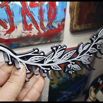 Móc treo tường nhánh lá cho phụ kiện/vòng cổ/chìa khóa (in 2 màu)