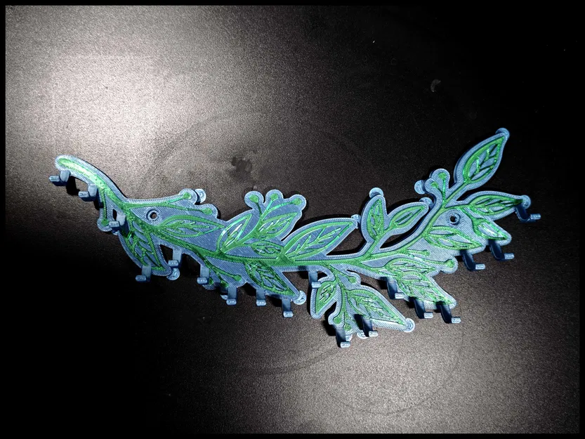 Móc treo tường nhánh lá cho phụ kiện/vòng cổ/chìa khóa (in 2 màu) - Image 5