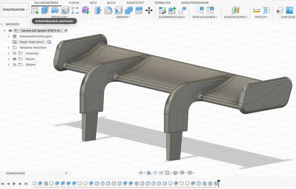Carrera 132 KTM X-Bow Rear Wing / Spoiler / Heckspoiler 1:32 Slotcar - Image 3