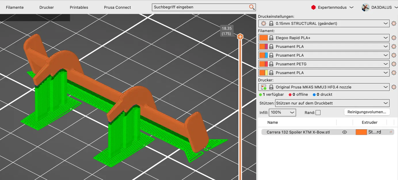Carrera 132 KTM X-Bow Rear Wing / Spoiler / Heckspoiler 1:32 Slotcar - Image 4