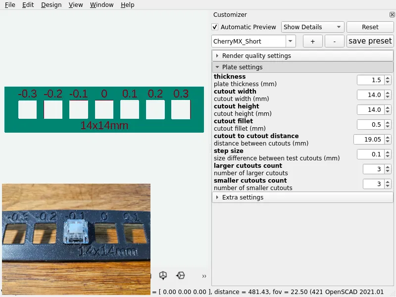 Bản test độ khít plate phím cho Cherry MX, Alps hoặc Choc - Image 1