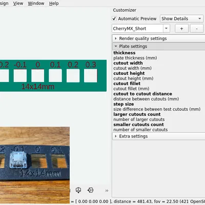 Bản test độ khít plate phím cho Cherry MX, Alps hoặc Choc