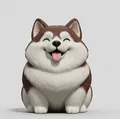 Mô Hình Chú Chó Alaskan Malamute Mập Mạp Đáng Yêu - Thumbnail 1