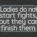 Bảng hiệu “Ladies do not start fights” (100x160mm) - Thumbnail 2