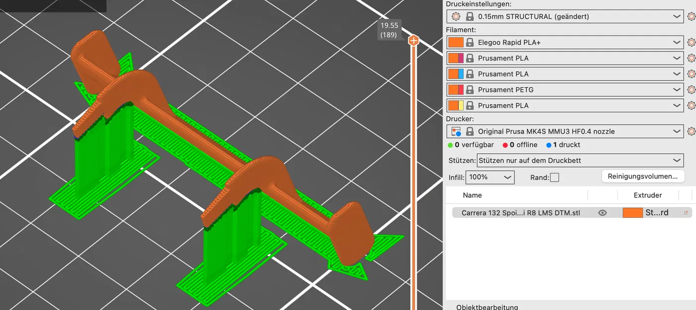 Cánh gió sau Carrera 132 Audi R8 LMS DTM 1:32 (Rear Wing/Spoiler/Heckspoiler) - Image 4