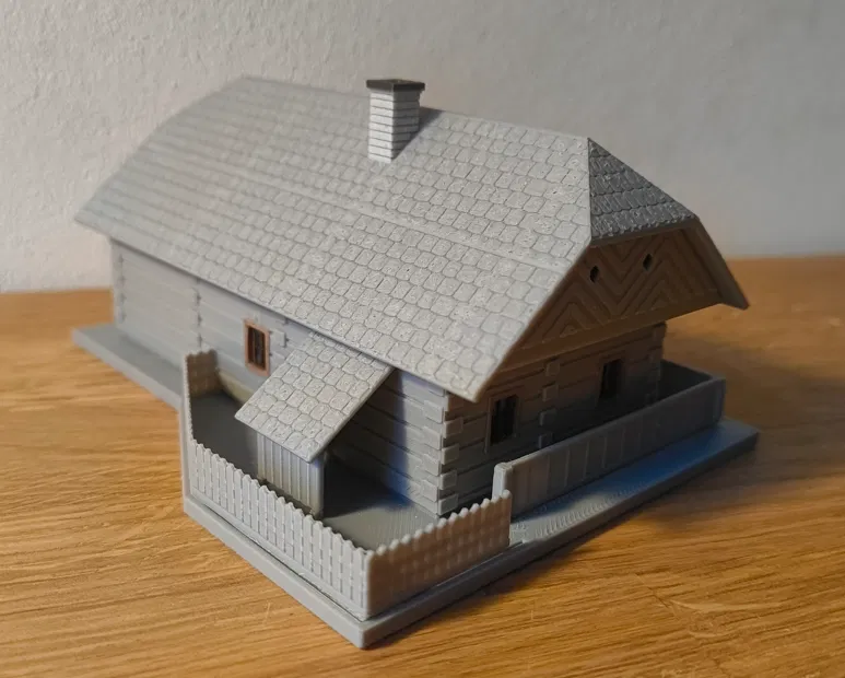 Mô Hình Nhà Gỗ Cổ 1:120 Cho Bàn Ray Xe Lửa TT Scale - Image 1