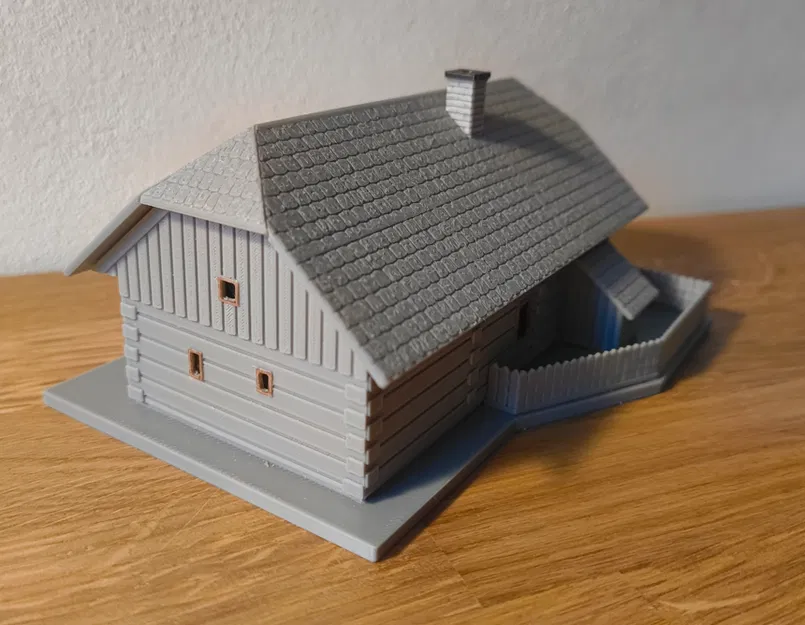 Mô Hình Nhà Gỗ Cổ 1:120 Cho Bàn Ray Xe Lửa TT Scale - Image 2