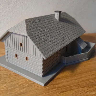 Mô Hình Nhà Gỗ Cổ 1:120 Cho Bàn Ray Xe Lửa TT Scale