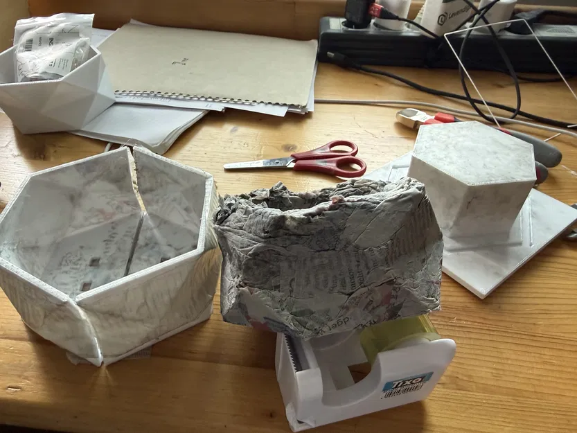 Cardcast | Khuôn ép lục giác làm bình hoa carton | Paper Casting - Image 3