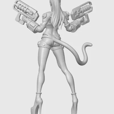 Tượng Cyber cat-girl 45