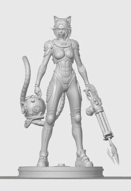 Tượng Cyber cat-girl 46 - Image 1