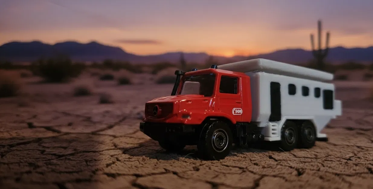Xe Camper "Majorette Mercedes Zetros Camper Mod" - Biến Tấu Độc Đáo - Image 1