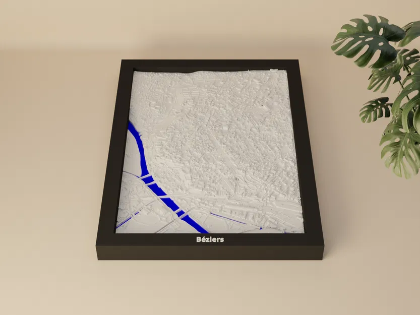 Béziers, France - 3D Miniature (Mô hình địa hình thu nhỏ 3D) - Image 2