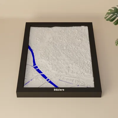 Béziers, France - 3D Miniature (Mô hình địa hình thu nhỏ 3D)