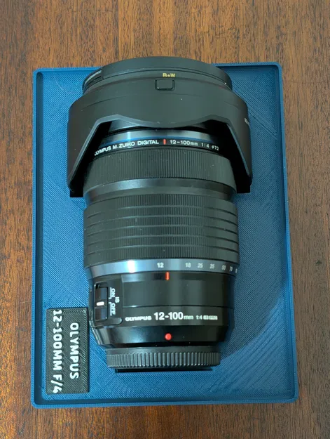 Khay giữ ống kính Olympus 12-100mm f/4 - Gridfinity - Image 1