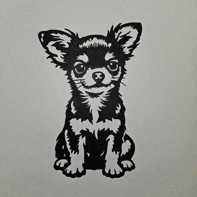 Trang Trí Tường Hình Chó Chihuahua 3D Độc Đáo