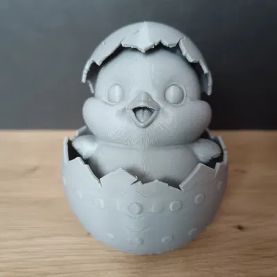 Mô hình 3D Chú Gà Con Đáng Yêu Trong Vỏ Trứng