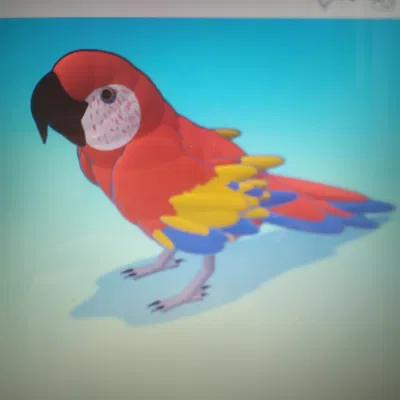 Mô Hình Vẹt Macaw 3D Sống Động - Trang Trí Độc Đáo