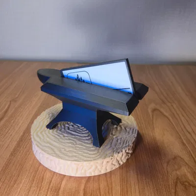 Kệ Đựng Danh Thiếp Hình Cái Đe Trên Gốc Cây – Trang Trí Bàn Làm Việc