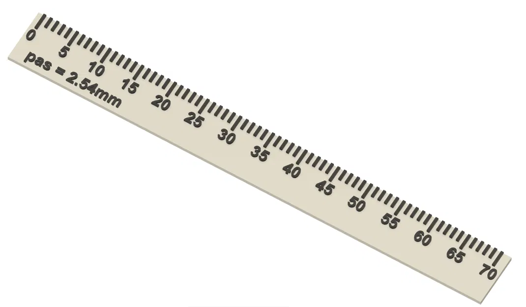 Thước đo bước 2,54 mm (2.54 mm pitch ruler) - Image 1
