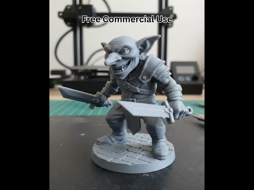 Tượng Goblin Rogue Figure (Miniature trộm lén với song dao găm) - Image 1