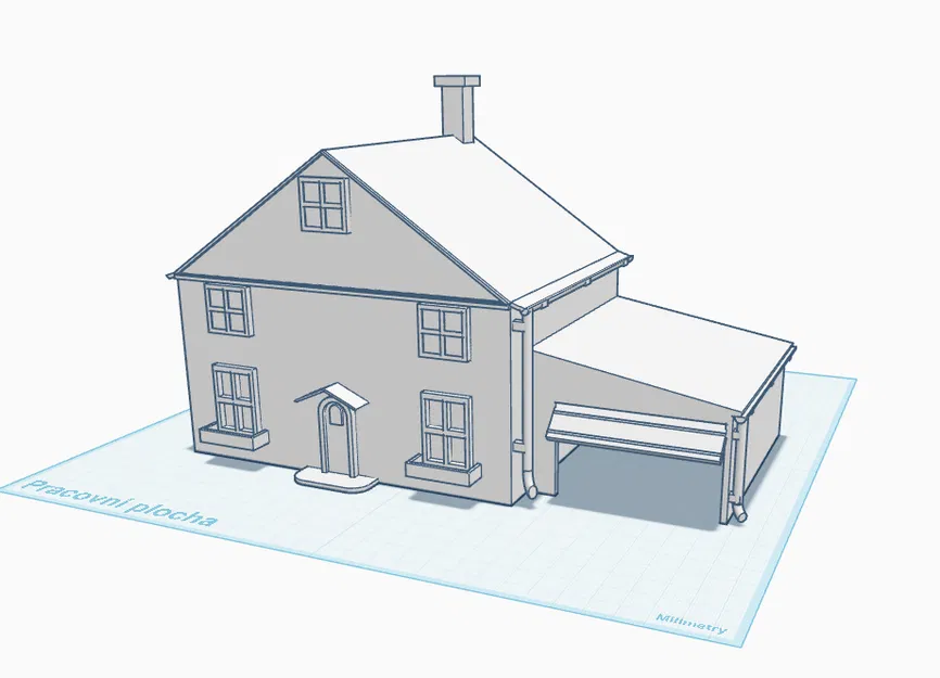 Mô Hình Nhà Kèm Garage "Domek s garáží" - Vật Trang Trí Độc Đáo - Image 1