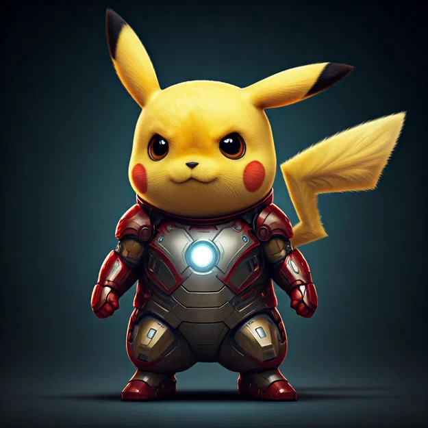 Mô Hình Pikachu Mặc Giáp Iron Man - Pokemon x Marvel Độc Lạ - Image 1