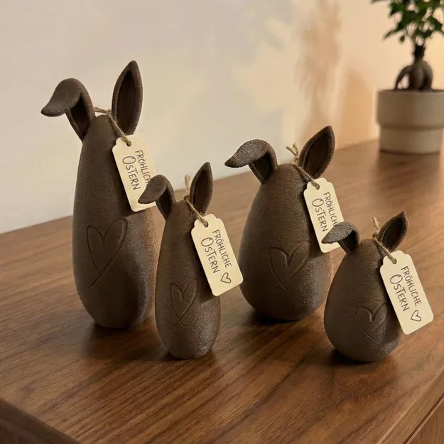 Thỏ Dễ Thương Ôm Tim - Bản Gia Đình | Decor Easter Hiện Đại | Kệ & Decor Xuân - Image 2