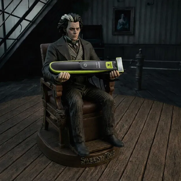 Barbeiro Sombrio – Giá Đỡ Nghệ Thuật Cho Máy Cạo Râu - Image 1