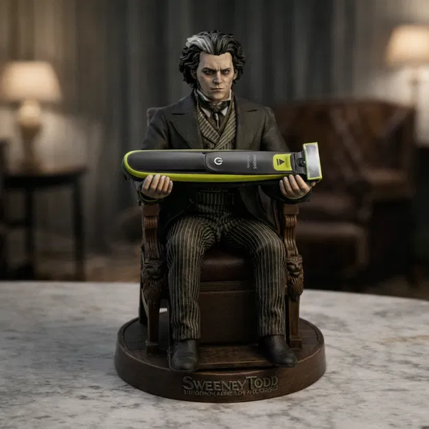 Barbeiro Sombrio – Giá Đỡ Nghệ Thuật Cho Máy Cạo Râu - Image 2