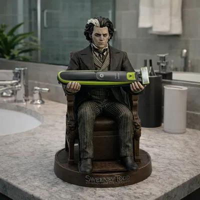 Barbeiro Sombrio – Giá Đỡ Nghệ Thuật Cho Máy Cạo Râu