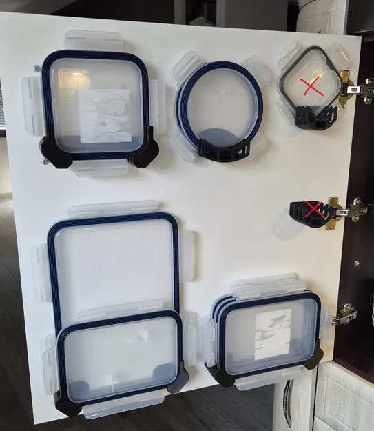 Holder kẹp nắp Ikea 365+ gắn cánh tủ hoặc tường - Image 1