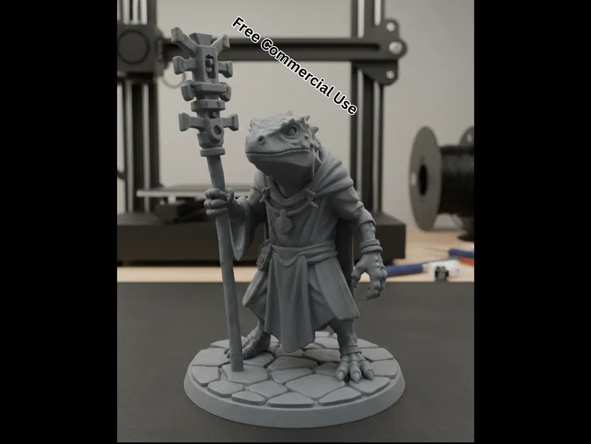 Tượng Mini Lizardfolk Shaman (Pháp Sư Bộ Tộc Thằn Lằn) - Image 1