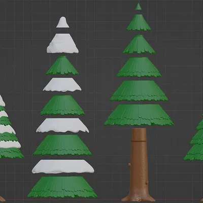 Cây Evergreen Phủ Tuyết