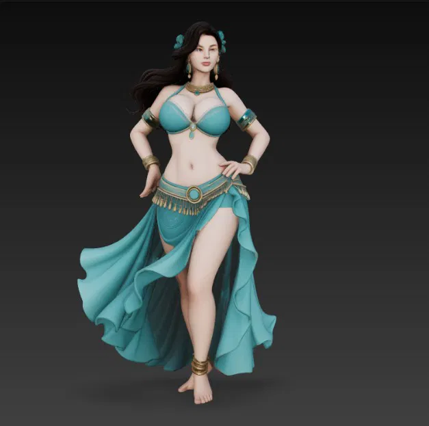 Tượng Vũ Nữ Ai Cập Quyến Rũ - Mô Hình 3D - Image 4