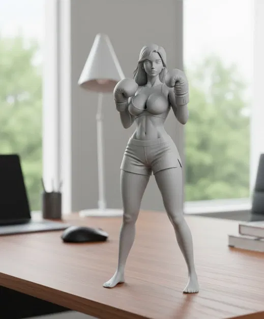Mô Hình Nữ Võ Sĩ Quyền Anh Gợi Cảm 3D - Image 1