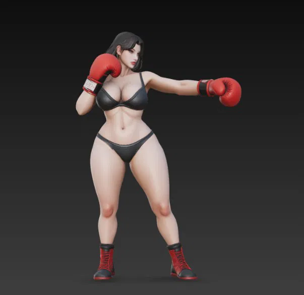 Mô Hình Nữ Võ Sĩ Quyền Anh Bikini STL - Image 2