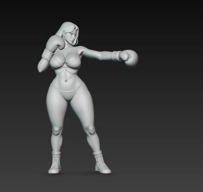 Mô Hình Nữ Võ Sĩ Quyền Anh Bikini STL - Image 4