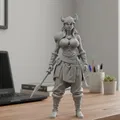 Mô Hình Nữ Chiến Binh Viking Cầm Kiếm - Tượng Trang Trí 3D - Thumbnail 1