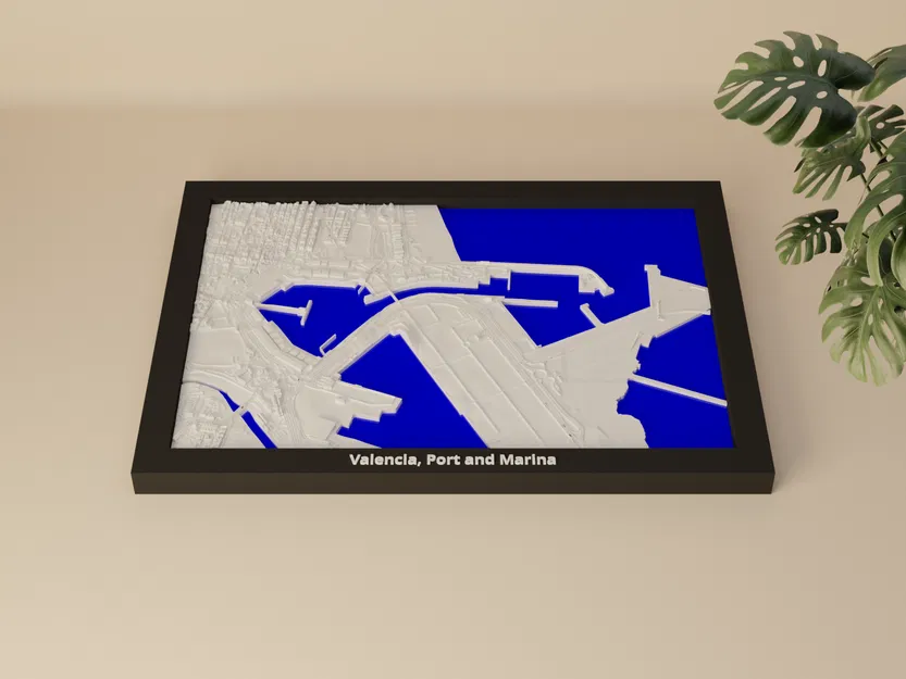 Valencia, Port and Marina, Spain - Mô hình địa hình thu nhỏ in 3D - Image 1