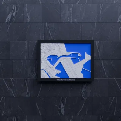 Valencia, Port and Marina, Spain - Mô hình địa hình thu nhỏ in 3D