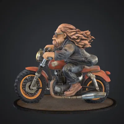 Biker – Figurine décorative (mô hình biker trang trí để in 3D)