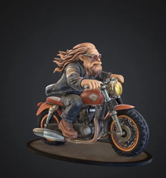 Biker – Figurine décorative (mô hình biker trang trí để in 3D) - Image 2
