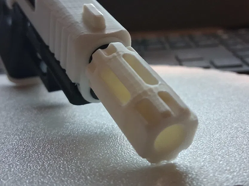 Muzzle Brake & Threaded Barrel cho Glock Fidget Keychain G26 – Đồ chơi mini trượt - Image 2