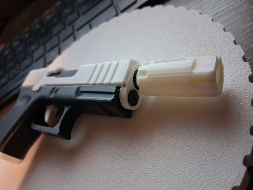 Muzzle Brake & Threaded Barrel cho Glock Fidget Keychain G26 – Đồ chơi mini trượt - Image 4